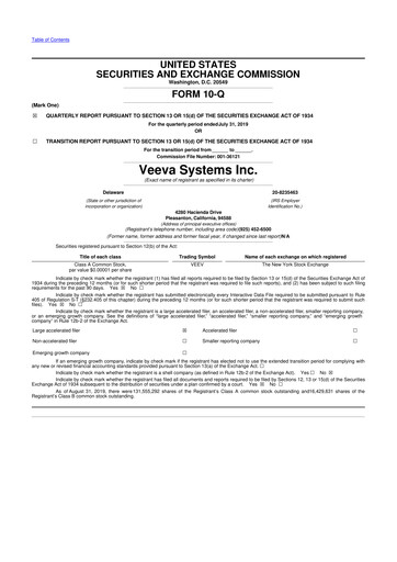 Thumbnail Veeva Systems 10-Q Quarterly Report FY2020 