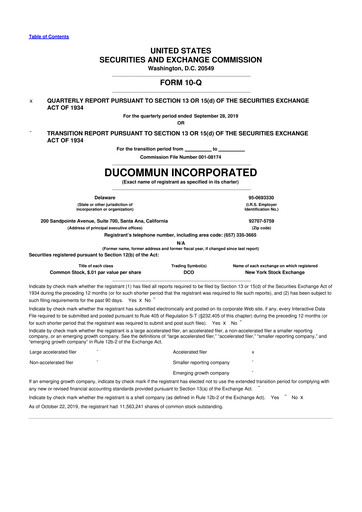 Thumbnail Ducommun 10-Q Quarterly Report FY2019 