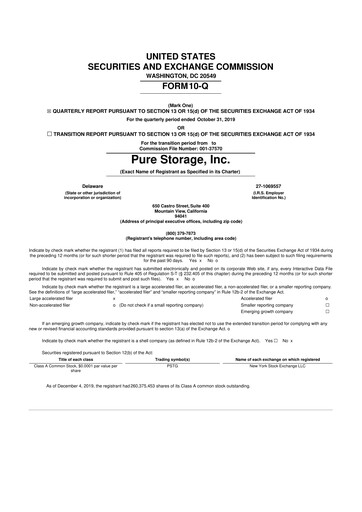 Vorschaubild Pure Storage
 10-Q Quartalsbericht 2020 