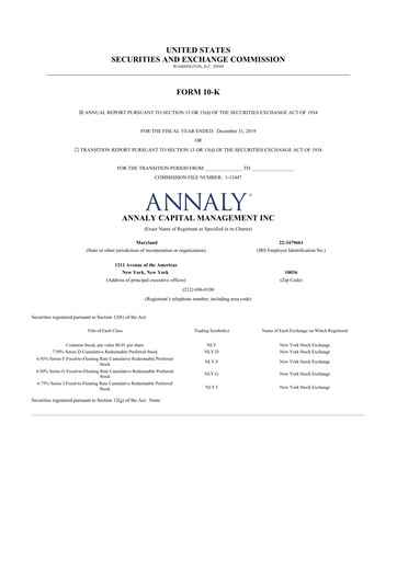Thumbnail Annaly Capital Management
 10-K Annual Report 2019