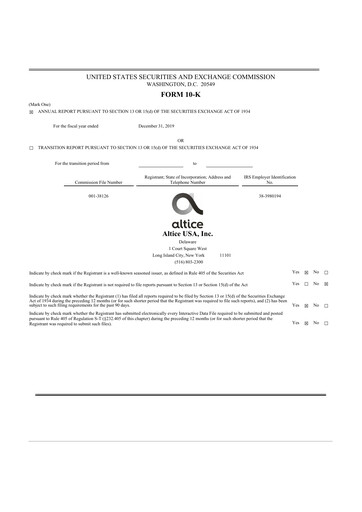 Thumbnail Altice USA
 10-K Annual Report 2019