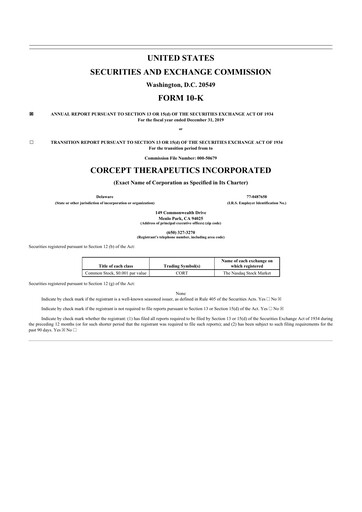 Thumbnail Corcept Therapeutics
 10-K Annual Report 2019