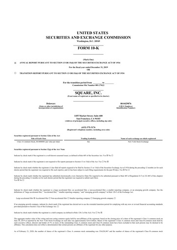 Miniature Block 10-K Rapport annuel 2019