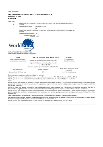 Thumbnail World Kinect 10-K Annual Report 2019