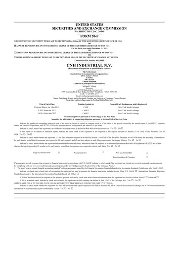 Thumbnail CNH Industrial
 20-F Annual Report 2019