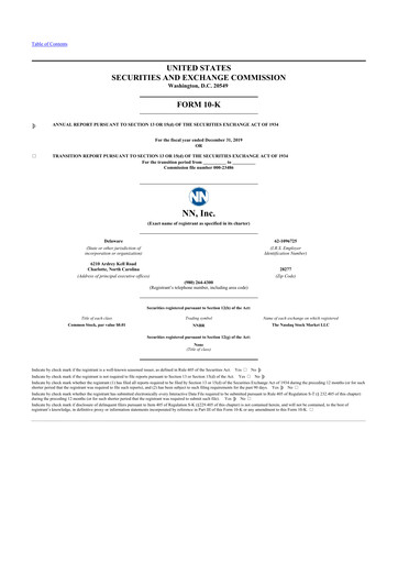 Vorschaubild NN, Inc.
 10-K Jahresbericht 2019