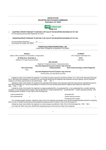 Thumbnail Power Solutions International 10-Q Quarterly Report FY2019 Q3