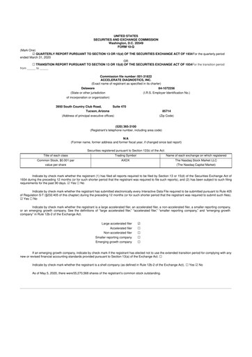 Thumbnail Accelerate Diagnostics 10-Q Quarterly Report FY2020 