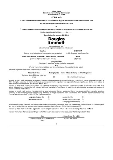 Thumbnail Douglas Emmett 10-Q Quarterly Report FY2020 