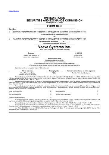 Thumbnail Veeva Systems 10-Q Quarterly Report FY2021 