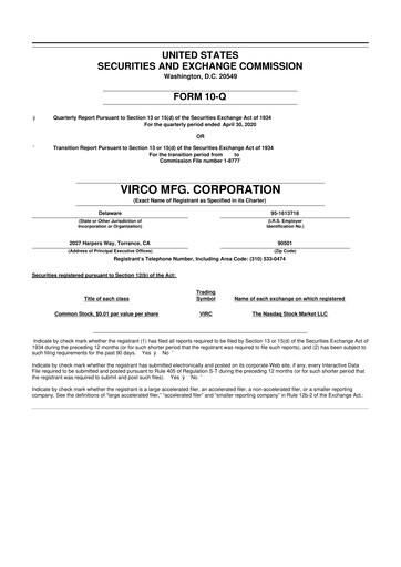 Thumbnail Virco Manufacturing 10-Q Quarterly Report FY2021 