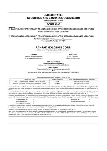 Thumbnail Ranpak 10-Q Quarterly Report FY2020 