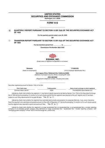 Thumbnail Equinix 10-Q Quarterly Report FY2020 