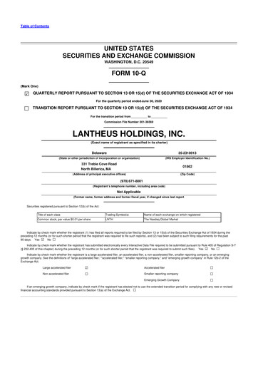 Thumbnail Lantheus Holdings 10-Q Quarterly Report FY2020 
