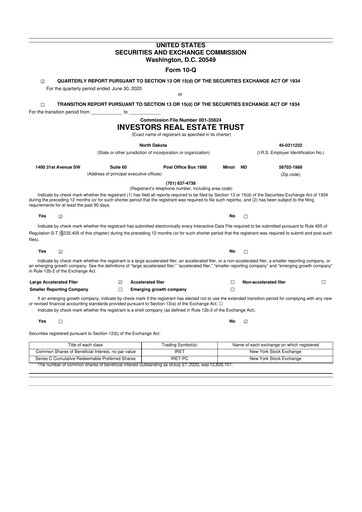 Thumbnail Centerspace 10-Q Quarterly Report FY2020 