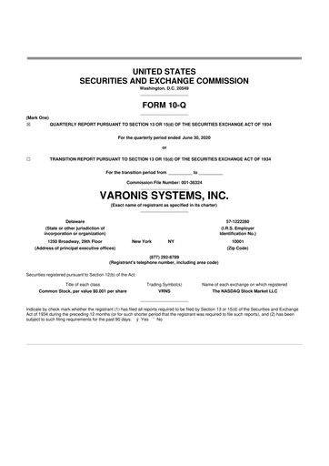 Vorschaubild Varonis Systems 10-Q Quartalsbericht 2020 