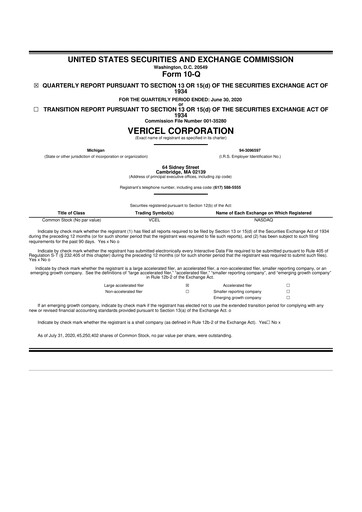 Thumbnail Vericel
 10-Q Quarterly Report FY2020 