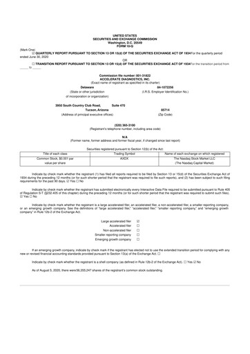 Thumbnail Accelerate Diagnostics 10-Q Quarterly Report FY2020 