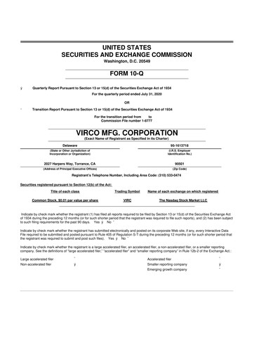 Thumbnail Virco Manufacturing 10-Q Quarterly Report FY2021 