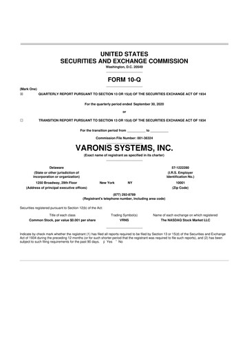 Vorschaubild Varonis Systems 10-Q Quartalsbericht 2020 