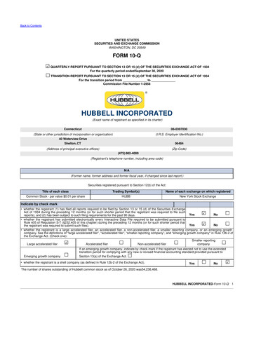 Thumbnail Hubbell 10-Q Quarterly Report FY2020 