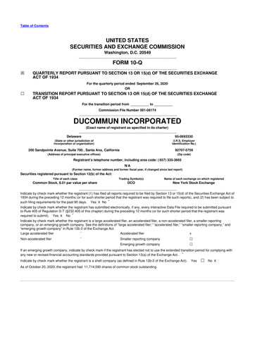 Thumbnail Ducommun 10-Q Quarterly Report FY2020 