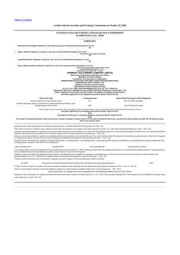 Vorschaubild Harmony Gold 20-F Jahresbericht 2020