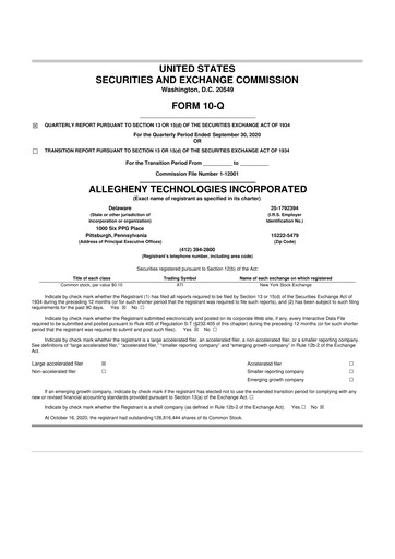 Thumbnail ATI Inc.
 10-Q Quarterly Report FY2020 