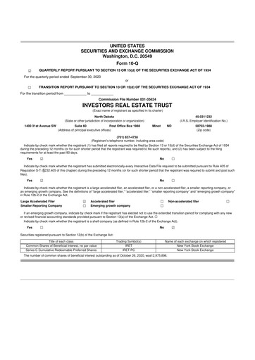 Thumbnail Centerspace 10-Q Quarterly Report FY2020 