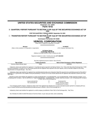 Thumbnail Vericel
 10-Q Quarterly Report FY2020 