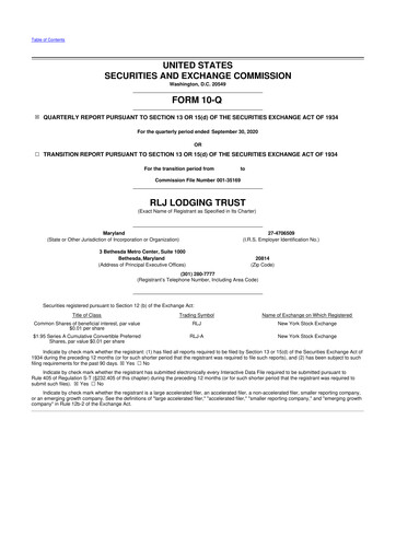 Thumbnail RLJ Lodging Trust 10-Q Quarterly Report FY2020 