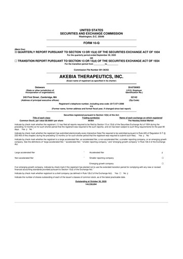 Thumbnail Akebia Therapeutics 10-Q Quarterly Report FY2020 