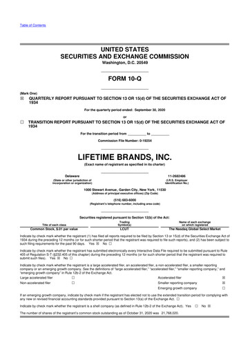 Miniature Lifetime Brands 10-Q Rapport trimestriel 2020 