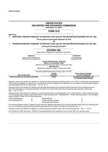 Thumbnail Ocugen 10-Q Quarterly Report FY2020 