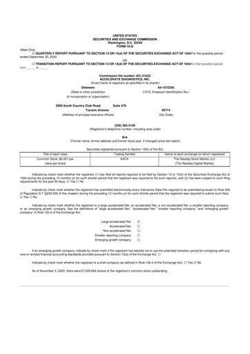 Thumbnail Accelerate Diagnostics 10-Q Quarterly Report FY2020 