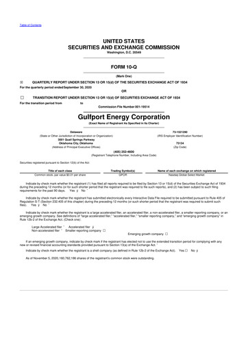 Thumbnail Gulfport Energy 10-Q Quarterly Report FY2020 