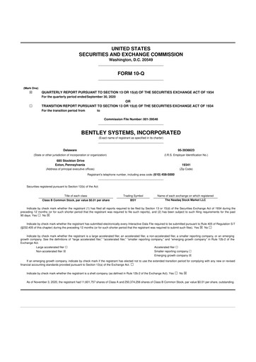 Vorschaubild Bentley Systems
 10-Q Quartalsbericht 2020 
