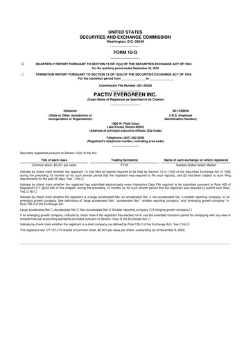 Thumbnail Pactiv Evergreen
 10-Q Quarterly Report FY2020 