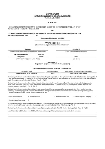 Thumbnail NV5 Global
 10-Q Quarterly Report FY2020 