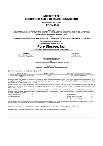 Vorschaubild Pure Storage
 10-Q Quartalsbericht 2020 