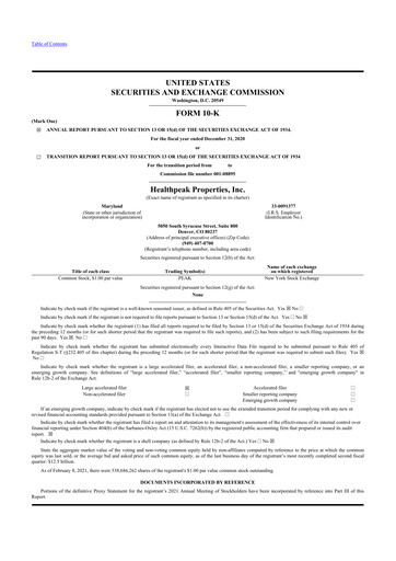 Thumbnail Healthpeak Properties
 10-K Annual Report 2020