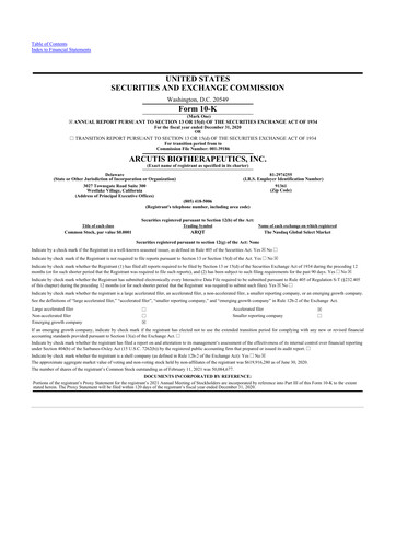 Thumbnail Arcutis Biotherapeutics 10-K Annual Report 2020