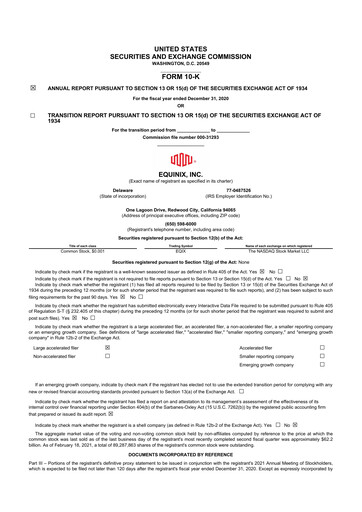 Thumbnail Equinix 10-K Annual Report 2020