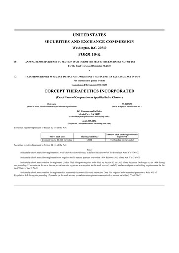 Thumbnail Corcept Therapeutics
 10-K Annual Report 2020