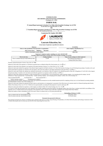 Thumbnail Laureate Education
 10-K Annual Report 2020