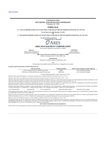 Thumbnail Ares Management
 10-K Annual Report 2020