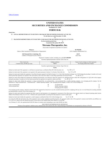 Thumbnail Mersana Therapeutics 10-K Annual Report 2020