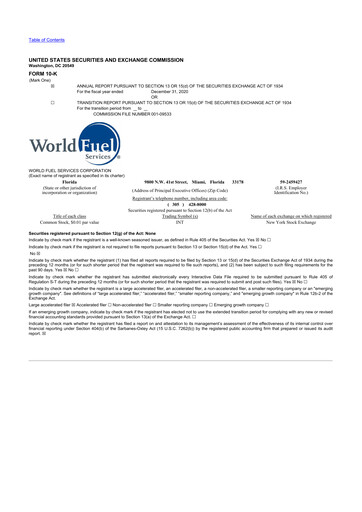 Thumbnail World Kinect 10-K Annual Report 2020