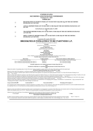 Vorschaubild Brookfield Infrastructure Partners
 20-F Jahresbericht 2020