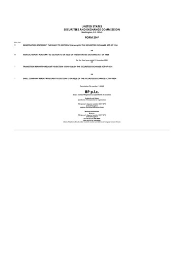 Miniature BP 20-F Rapport annuel 2020